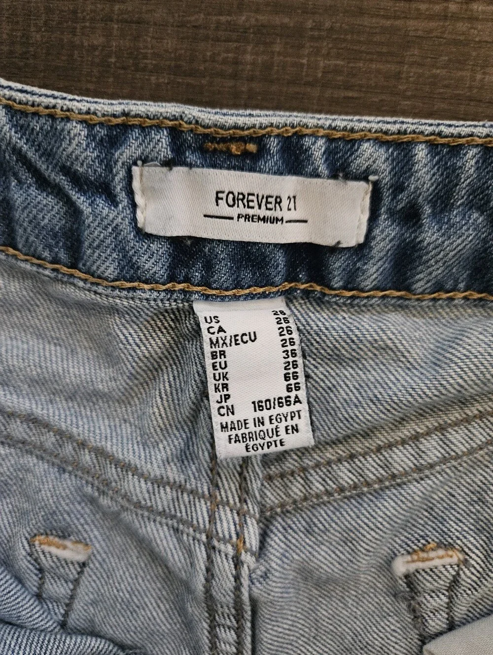 Forever 21 Light Blue Distressed Denim Cutoff Shorts